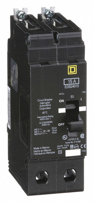 Circuit Breaker 15A Bolt On 277/480V 2P