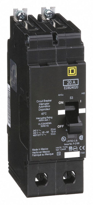 Circuit Breaker 20A Bolt On 277/480V 2P