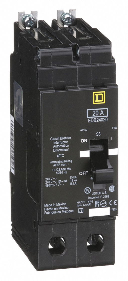 Circuit Breaker 20A Bolt On 277/480V 2P