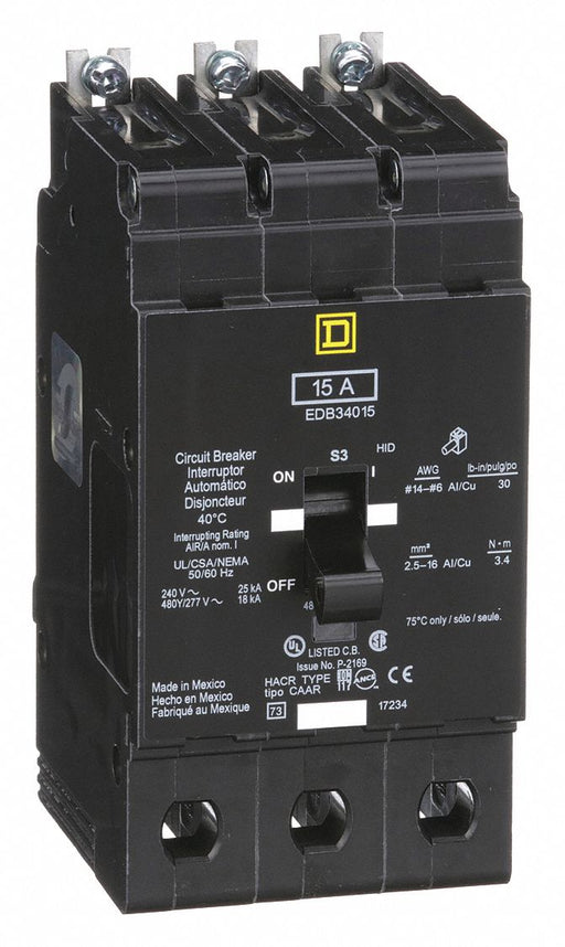 Circuit Breaker 15A Bolt On 277/480V 3P