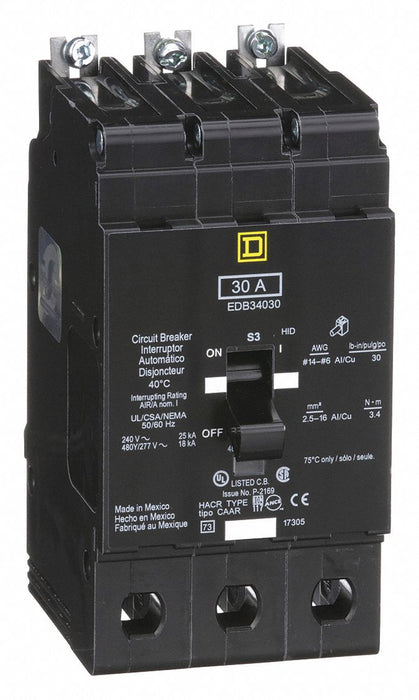 Circuit Breaker 30A Bolt On 277/480V 3P