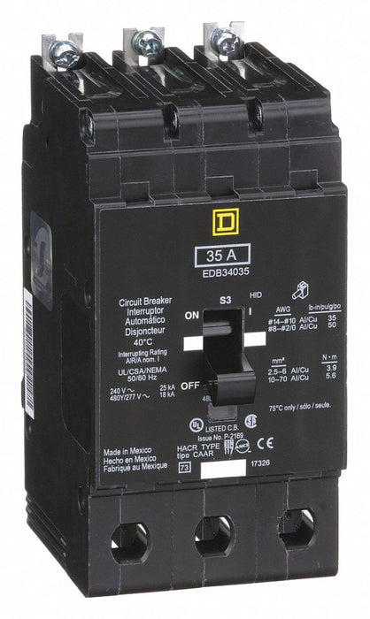 Circuit Breaker 35A Bolt On 277/480V 3P