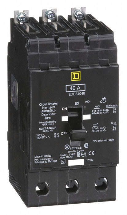 Circuit Breaker 40A Bolt On 277/480V 3P