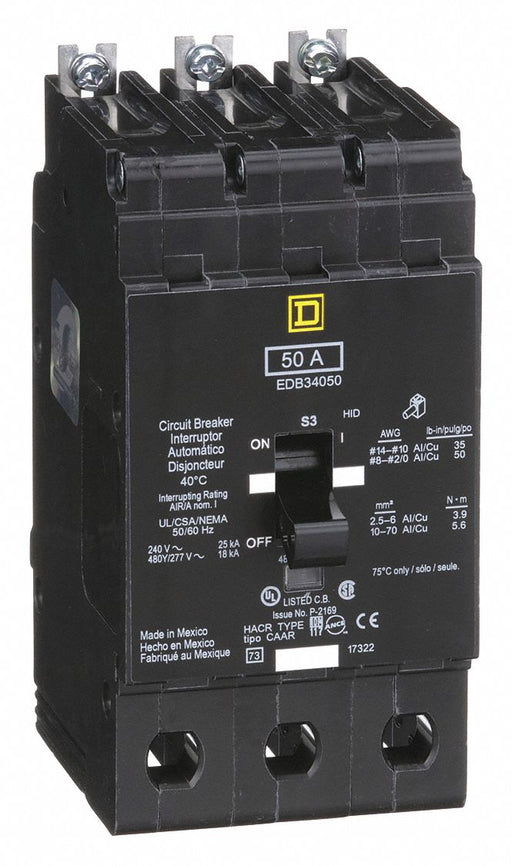 Circuit Breaker 50A Bolt On 277/480V 3P