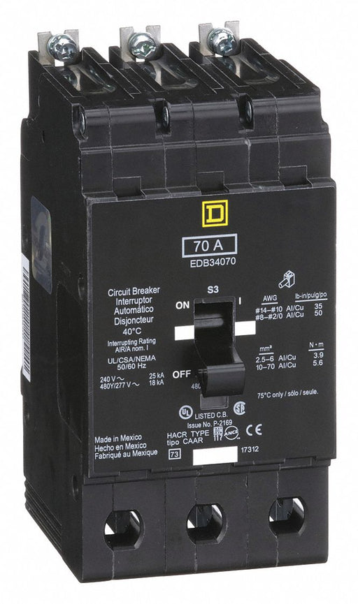 Circuit Breaker 70A Bolt On 277/480V 3P