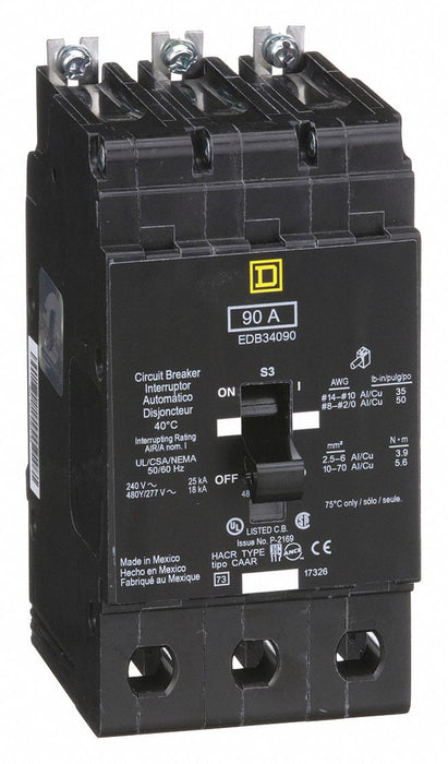 Circuit Breaker 90A Bolt On 277/480V 3P