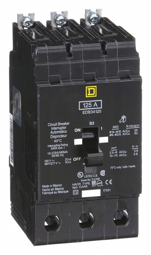 Circuit Breaker 125A Bolt On 277/480V 3P