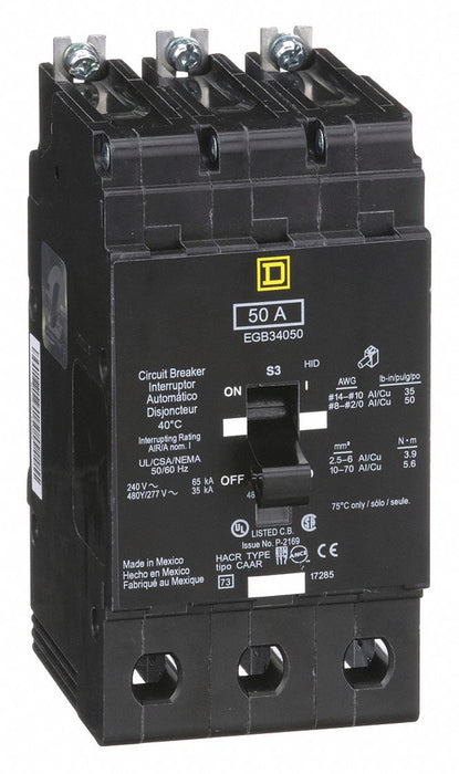 Circuit Breaker 50A Bolt On 277/480V 3P