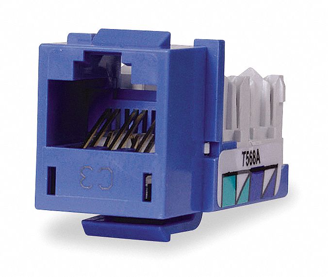 M1021 Modular Jack 0.875 in H Blue