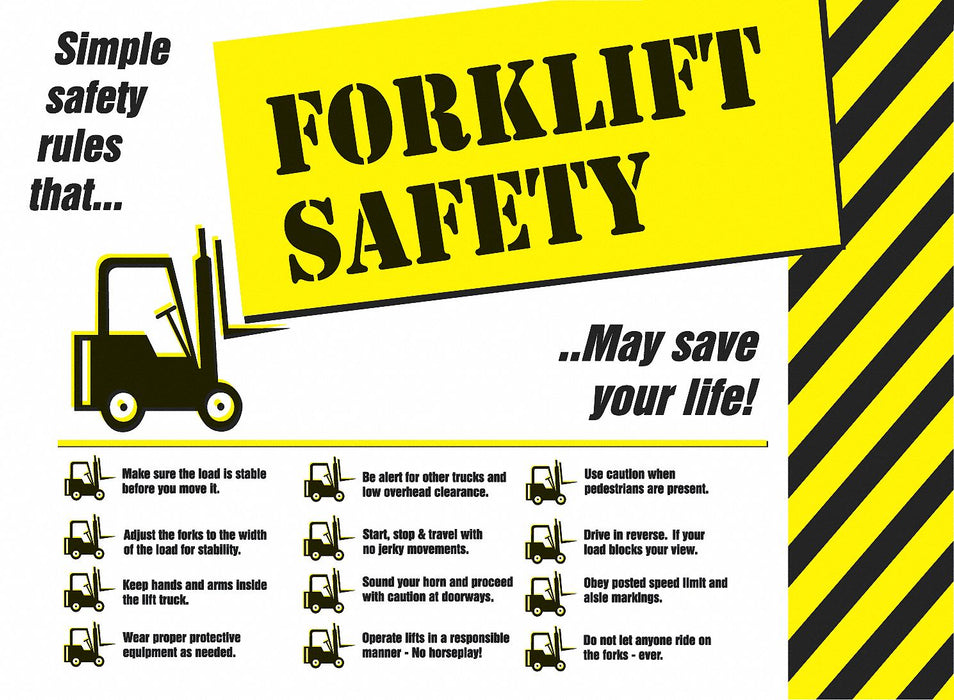 Safety Poster 17 in x 22 in Plastic