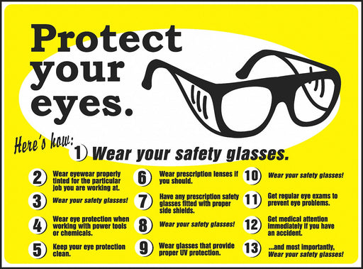 Safety Poster 17 in x 22 in Plastic
