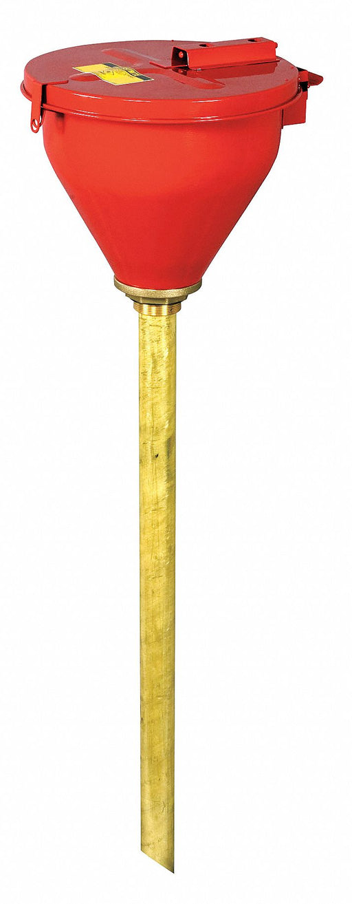 SelfClosingFunnel 43inH Red Steel