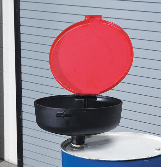 Drum Funnel with Lid Black PE NPT