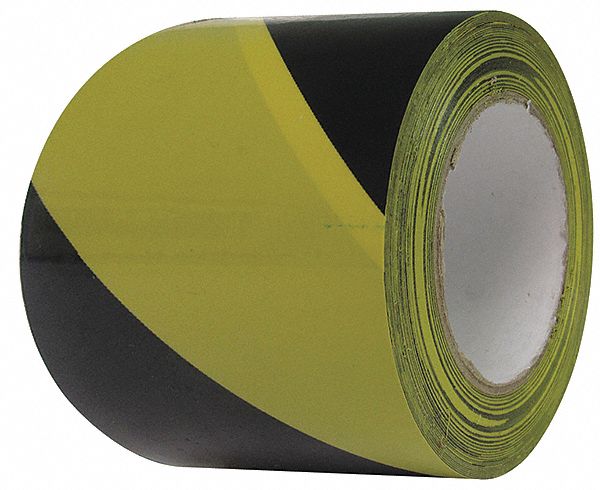 Floor Tape Black/Yellow 3 inx108 ft Roll