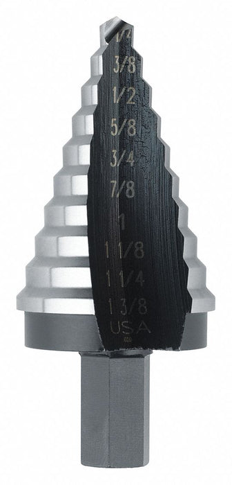 Step Cone Drill 1/4in to 1.375in HSS