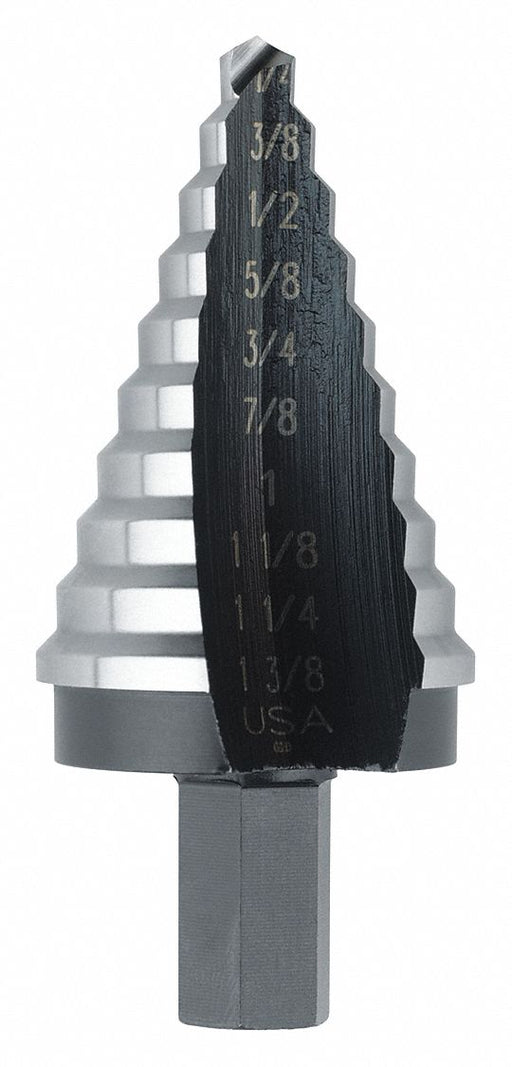 Step Cone Drill 1/4in to 1.375in HSS