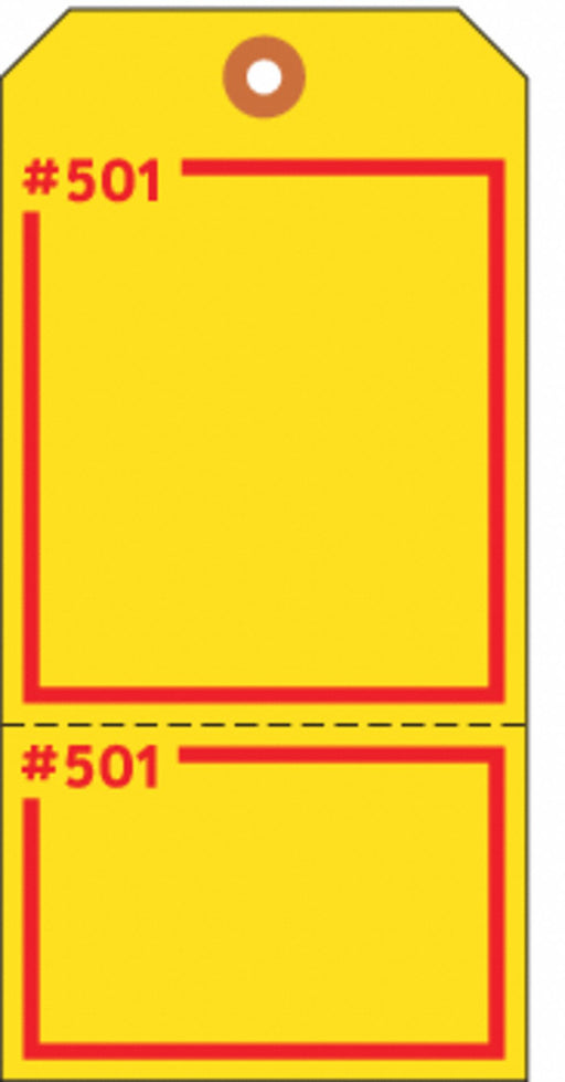 Tag Yellow 5-3/4inH 2-7/8inW PK100