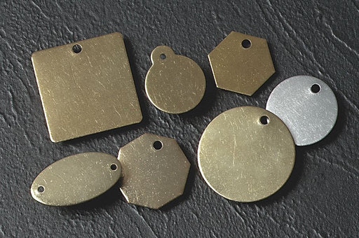 Blank Tag Brass 1 1/4in H 1 1/4in W PK25