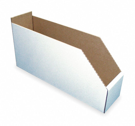 Corr Shelf Bin White Cardboard 8 1/2 in
