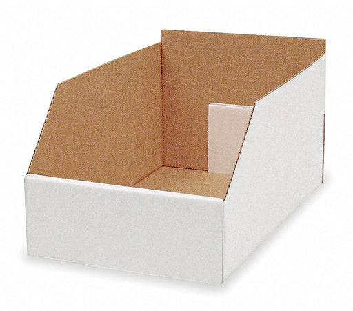 Corr Shelf Bin White Cardboard 8 1/2 in