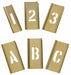 Interlocking Stencil Numb Letters Brass
