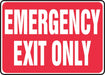 Exit Sign Emergency Exit Only 10 X14 