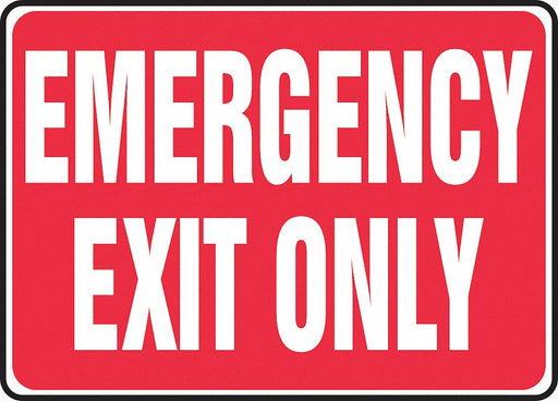 Exit Sign Emergency Exit Only 10 X14 