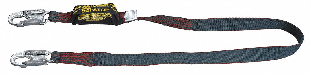 Shock-Absorbing Lanyard Black