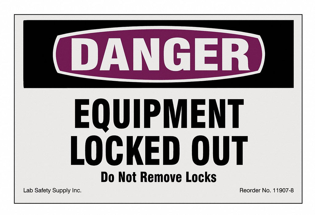 Lockout/Tagout Magnet Sign 4 H 6 W
