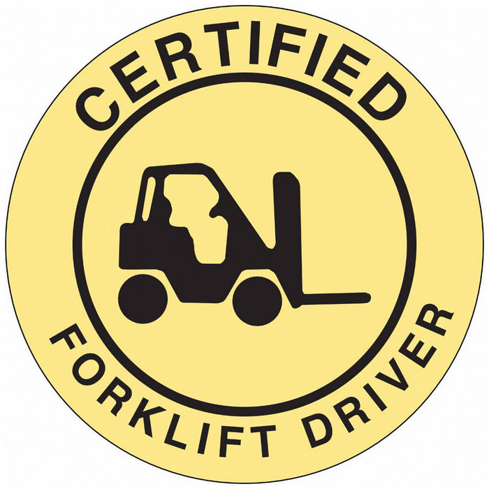 HardHatLabel Vinyl Circle Yellow PK4