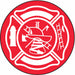 Hard Hat Label Vinyl Circle Red