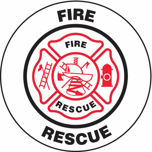 Hard Hat Label Vinyl Circle Red