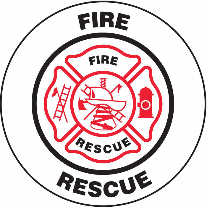 Hard Hat Label Vinyl Circle Red