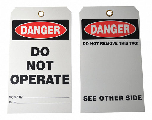 Danger Tag 7 in H 4 in W Cardstock PK25