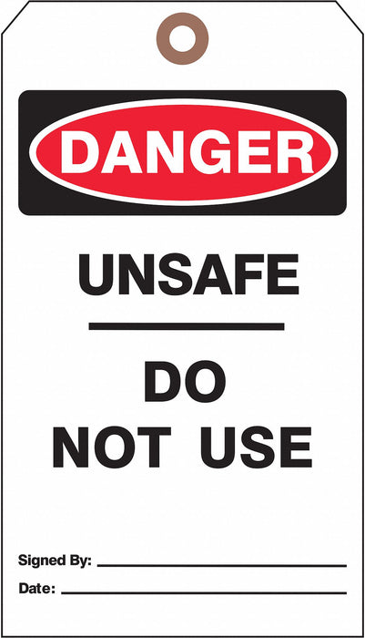 Danger Tag 7 in H 4 in W Cardstock PK25