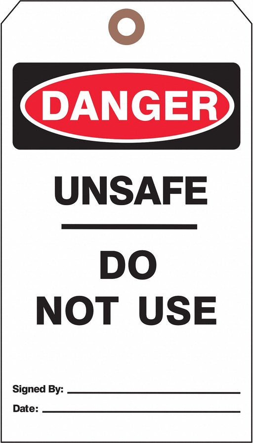 Danger Tag 7 in H 4 in W Cardstock PK25