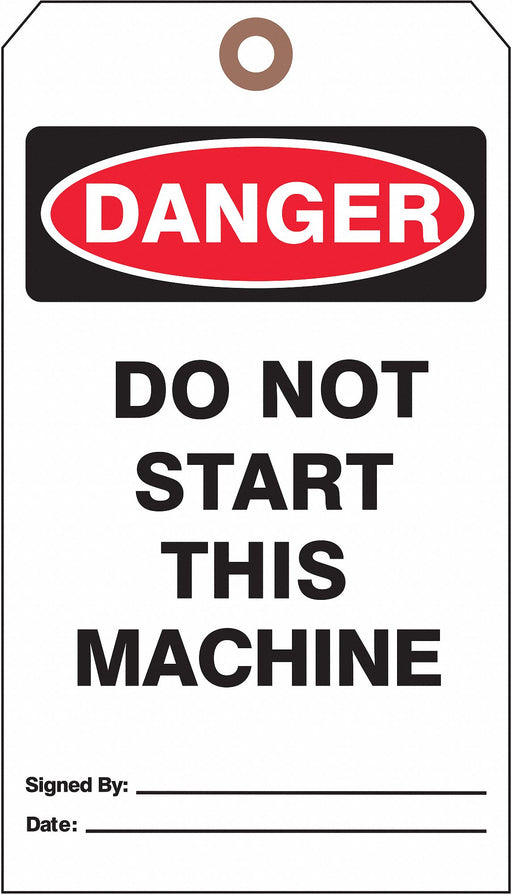 Danger Tag 7 in H 4 in W Cardstock PK25