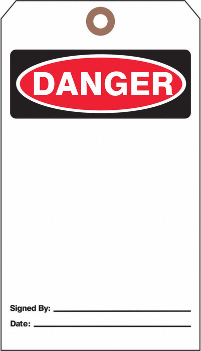 Danger Tag 7 in H 4 in W Cardstock PK25