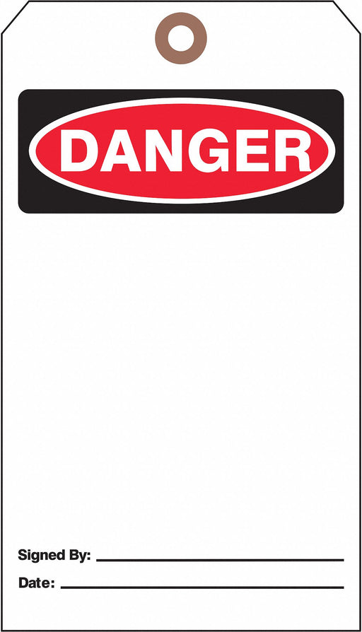 Danger Tag 7 in H 4 in W Cardstock PK25
