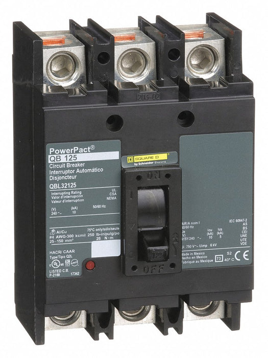 Circuit Breaker 125A 3P 240VAC QB