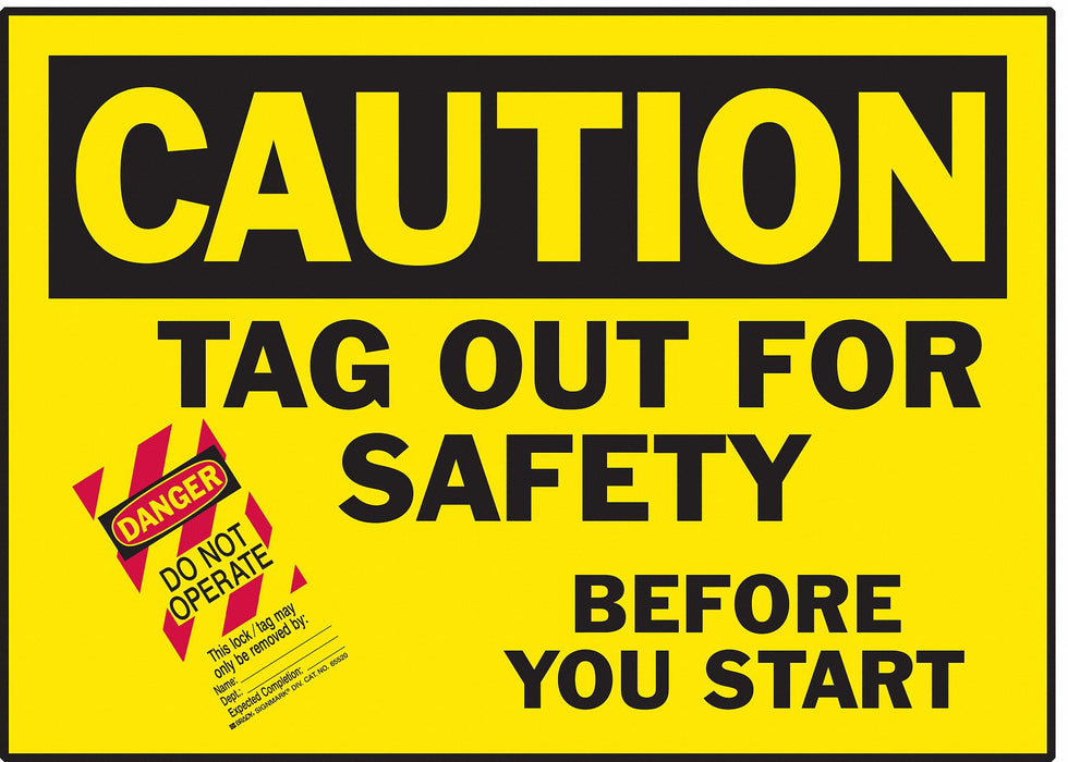 Caution Label 3 1/2inx5 in Polyester PK5