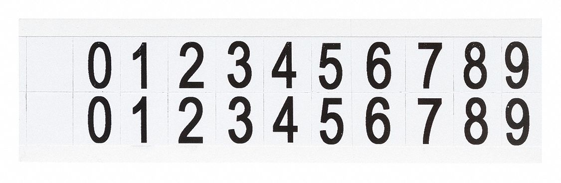NumberLabelSet Vinyl 3/4inH 5/8inW PK25