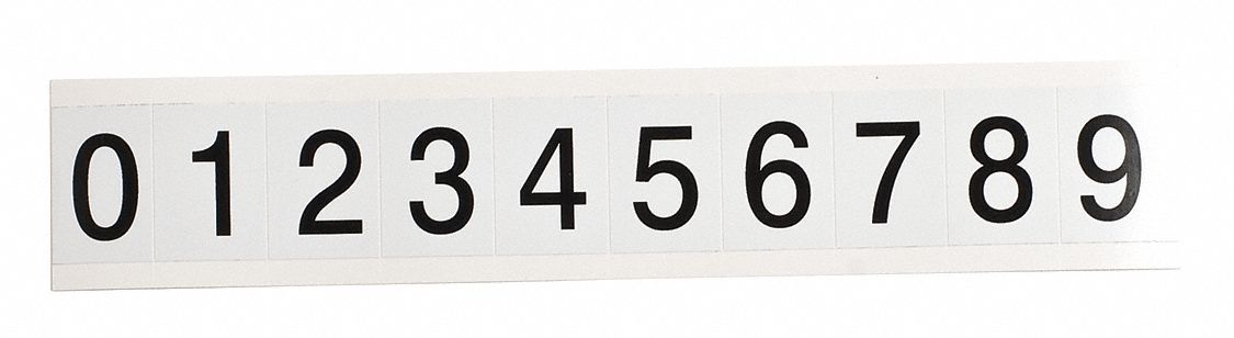 NumberLabelSet 1-1/2inH 1-1/4inW PK25