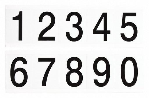 Label 0 Thru 9 2-1/4 in H PK25