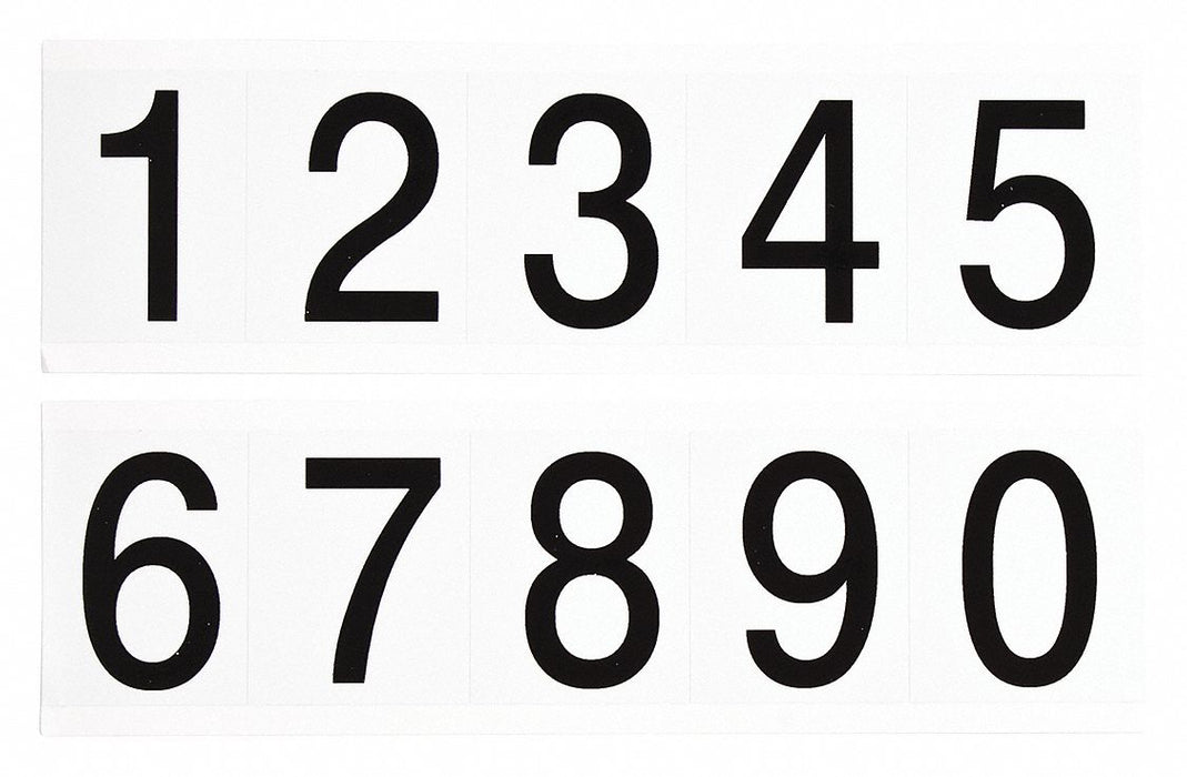 NumberLabelSet 2-1/4inH 1-7/8inW PK25