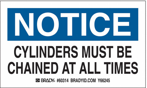 Gas Cylinder Label 3in x 5in Paper PK10