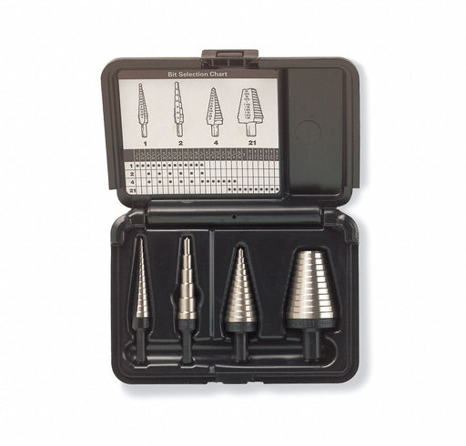 Step Drill Bit Set HSS 1/8-1-3/8 In 4 pc