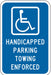ADA Handicapped Parking Sign 18 x 12 