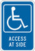 Access At Side Parking Sign 18 x 12 