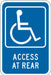 Access At Rear Parking Sign 18 x 12 